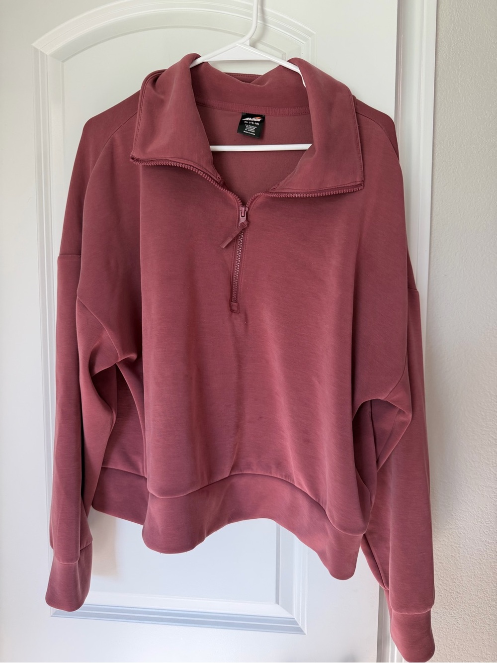 Women's Dusty Rose Quarter-Zip Pullover Top